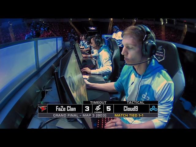 Cloud9 vs FaZe at ELEAGUE Major 2018 Grand Finals Map 3