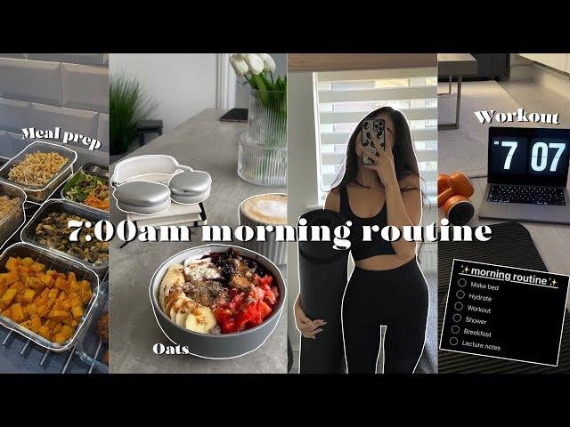 7AM Autumn Morning Routine | being productive, home workouts, healthy habits, uni + more