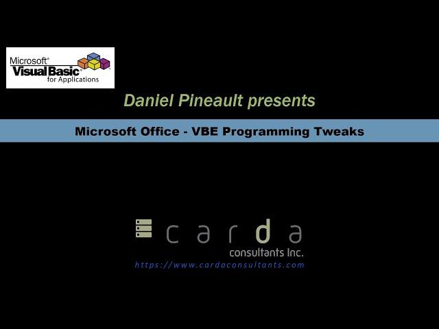 Microsoft Office - VBE Programming Tweaks