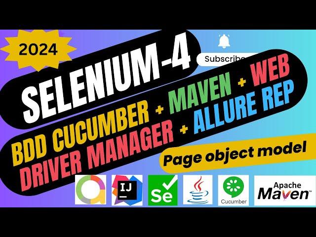 [2024][Updated]: Selenium + BDD Cucumber + Java  + Web Driver manager + Allure reporting + POM