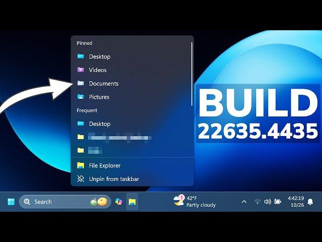 New Windows 11 Build 22635.4435 - New Taskbar and Start Menu Improvement, Settings and Fixes (Beta)