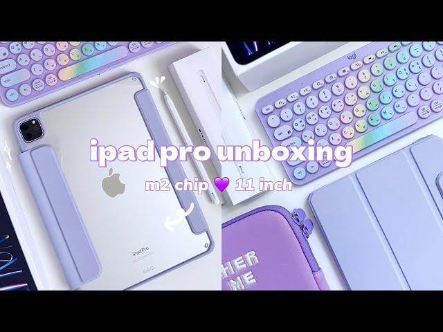 ️ m2 ipad pro 11" (silver) unboxing  apple pencil 2 + accessories