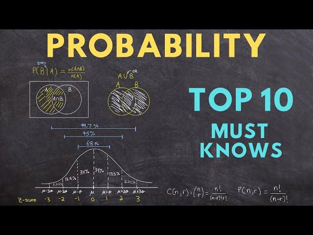 Probability Top 10 Must Knows (ultimate study guide)