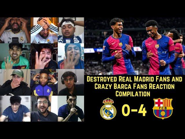 DESTROYED REAL MADRID Fans and CRAZY BARCA Fans Reactions to REAL MADRID 0-4 | La Liga GW 11