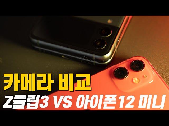 Z플립3 VS 아이폰12 미니 :: 카메라 비교(사진 & 동영상 & 야간모드 & 인물모드 & 줌 & 손떨방 & 역광 & AF 테스트)