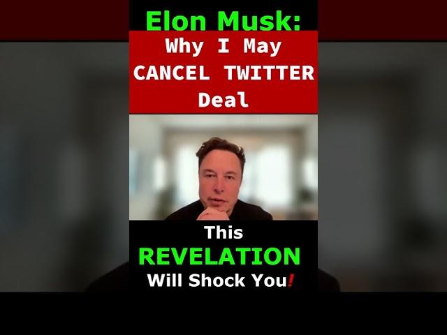 Elon Musk - The Only Reason I May Cancel Twitter Buyout