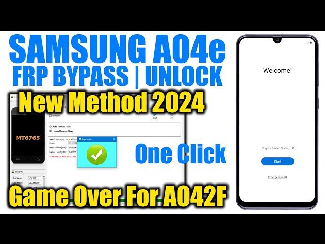 Samsung A04e FRP Bypass Android 13, A042F Google Account Remove