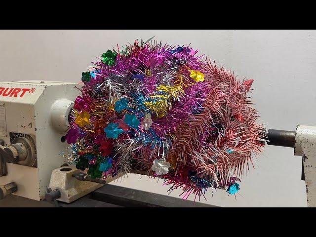 Amazing Woodturning Crazy - Perfect Combination Between Epoxy Resin And Colored Glitter On Lathe