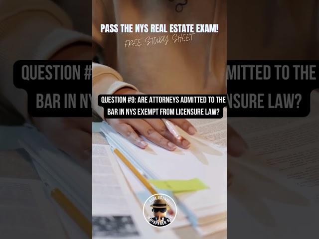 FREE STUDY SHEET TO PASS THE NYS REAL ESTATE SALESPERSONS EXAM