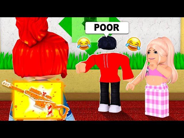 I Pretended to be a NOOB in Roblox Murder Mystery 2, Then used a $100,000 GUN!