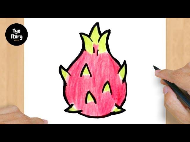 #251 How to Draw a Dragon Fruit - Easy Drawing Tutorial