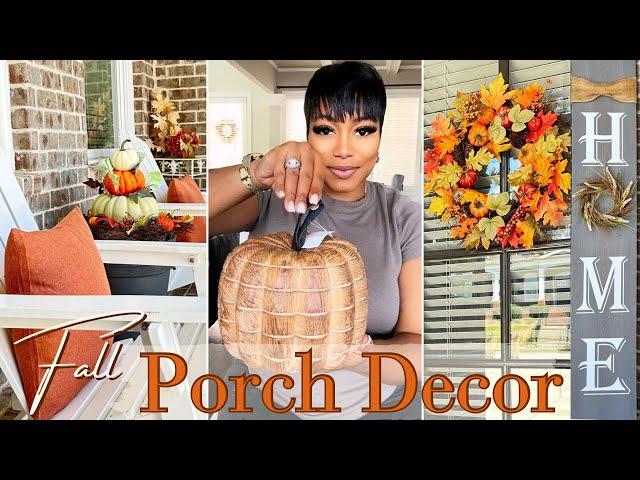 FALL FRONT PORCH DECORATE WITH ME | FALL DECOR HAUL 2024 HOBBY LOBBY & TARGET @tiahnamrose