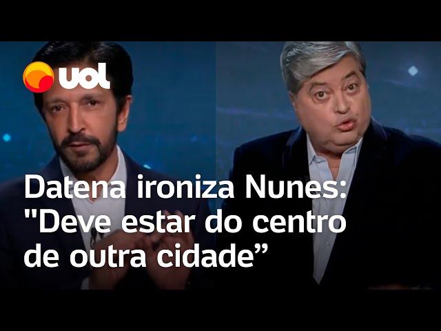 Debate na Band: Datena ataca Nunes e diz que prefeito arrasou São Paulo