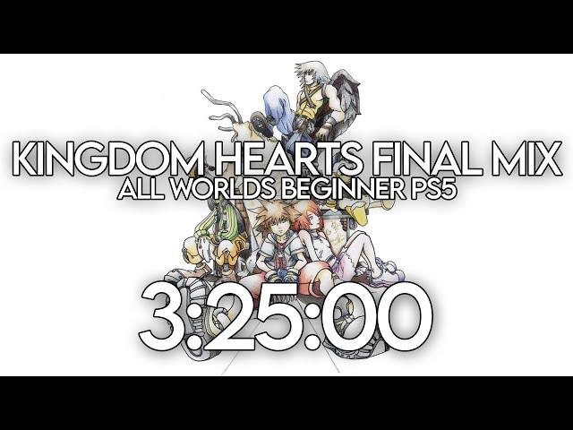 Kingdom Hearts Final Mix Beginner All Worlds in 3:25:00