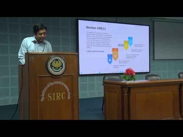 One Day Seminar on Back to Basics on International Taxation at SIRC of ICAI on 19th Oct 2024