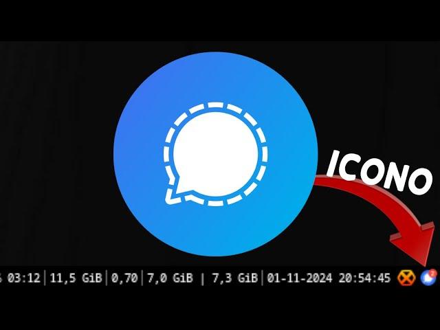 Icono para minimizar en Signal Desktop Linux