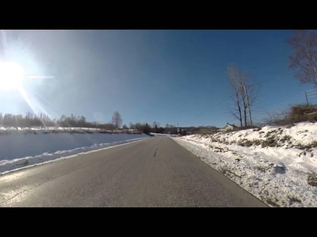 Driving from Vinstra to Fefor Høifjellshotell. Norway.