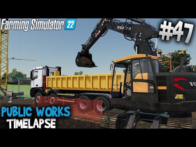  Transport and Foundation Excavation with Volvo ECR 145  Public Works in FS22