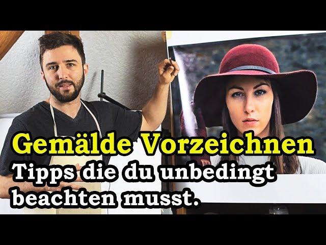 Vorzeichnen Ölbild - Acryl - Vorzeichnen auf Leinwand - Portrait vorzeichnen