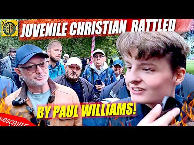 ANGRY JUVENILE CHRISTIAN RATTLED BY PAUL WILLIAMS | SPEAKER'S CORNER