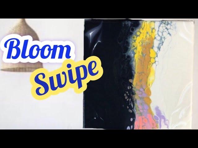 Bloom swipe technique On black and white acrylic painting#egyart #acrylicpouringtechniques #fluidart