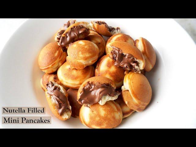 Nutella Filled Mini Pancakes | Eggless Mini Pancake Bombs