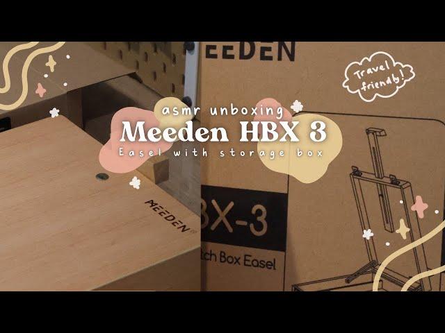 Relaxing ASMR Unboxing | MEEDEN HBX-3 Wooden Travel Box Easel for Artists | Easel with Storage Box