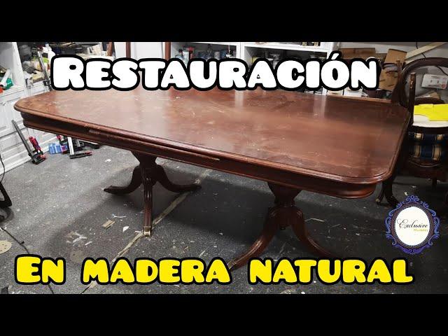 RESTORATION Wooden table VENEERED in NATURAL WOOD