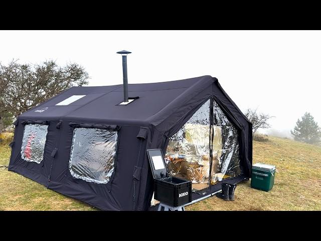 Luxury Camping in the Comfort of Home with Our XXL Black Inflatable Tent || Coody Inflatable Tent