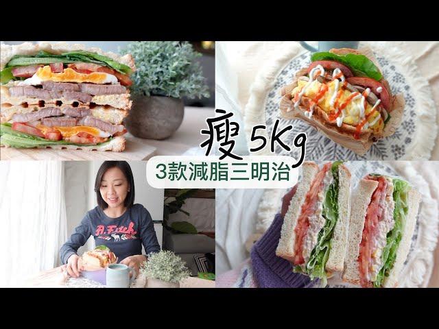 3款減脂三明治!  發現低醣吐司 一大份不到500大卡！鮪魚優格、韓式厚蛋、豬排熱壓三明治，減肥早餐、早午餐也OK！！