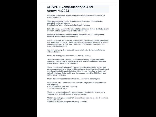 CBSPD ExamQuestions And Answers2023