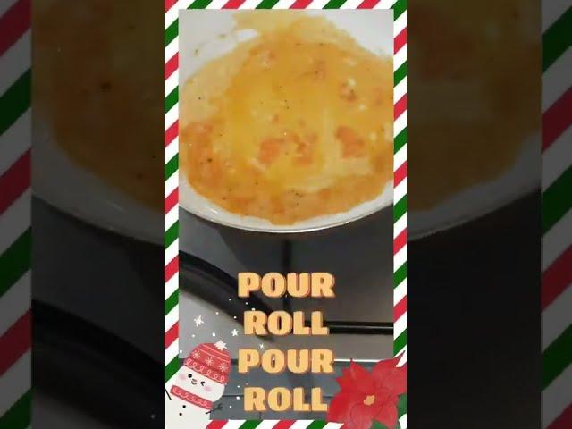 japanese korean STREET FOOD ROLLED EGG OMELETTE  Gyeran-mari / Tamagoyaki   #shorts