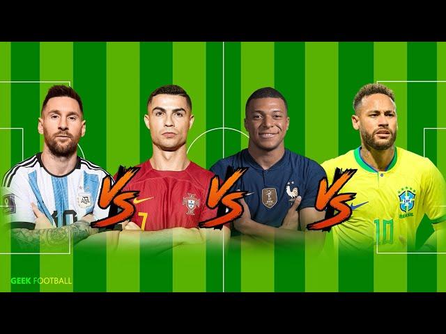 Messi vs Ronaldo vs Mbappe vs Neymar - World Cup 2022 