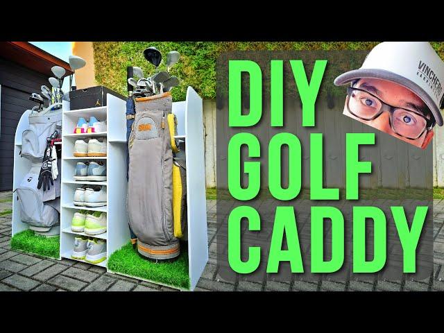 DIY Golf Caddy for 2 bags and 6 shoes