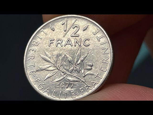 1977 France 1/2 Franc Coin • Values, Information, Mintage, History, and More