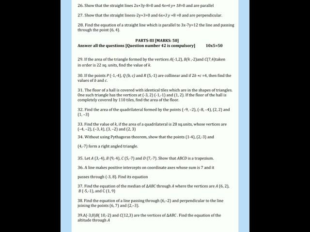 TN samacheer 10th Maths Chapter 5 question paper. Sangeetha maths