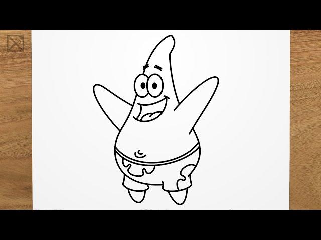 How to draw PATRICK STAR (Spongebob) step by step, EASY