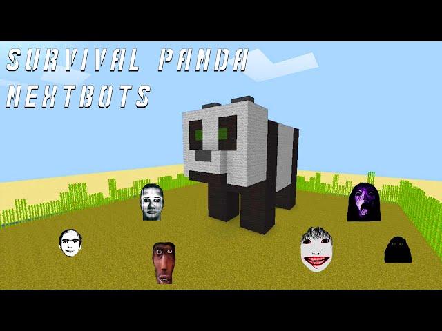 SURVIVAL PANDA HOUSE WITH 100 NEXTBOTS in Minecraft - Gameplay - Coffin Meme