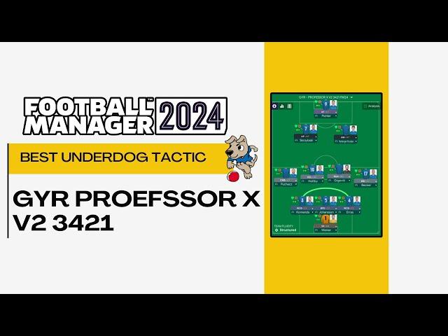 The Best Underdog Tactic on FM24 - GYR Professor X v2 3421 - Football Manager 2024