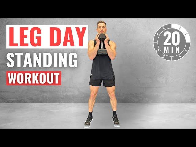 20 min STANDING DUMBBELL LEG WORKOUT | Strength Training