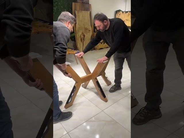  *Handcrafted Walnut Epoxy Table – Sleek & Elegant Design*  #epoxytable #diningtables #luxurywood