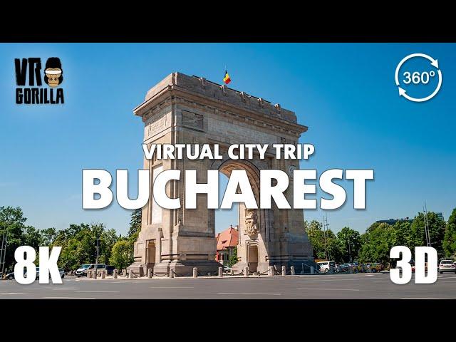 Bucharest, Romania in 3D 360 (short)- Virtual City Trip - 8K VR Video