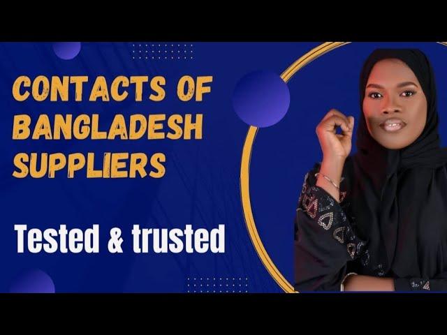 Contacts Of Bangladesh Suppliers And Manufacturers