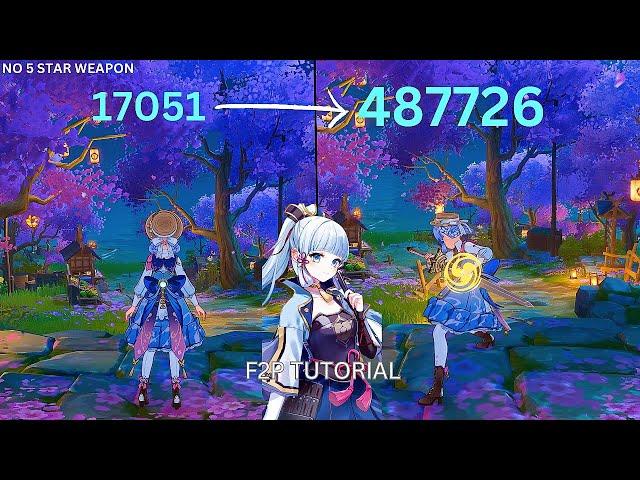 F2P AYAKA 487k Nuke Tutorial Skill Nuke showcase No 5 Star Weapon Best Build [ Genshin Impact ]