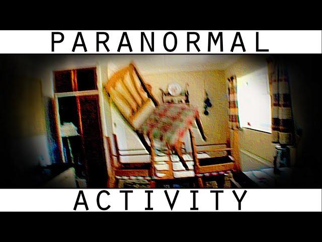 Poltergeist Activity Caught on Tape. Paranormal Entity Caught Stacking Chairs.