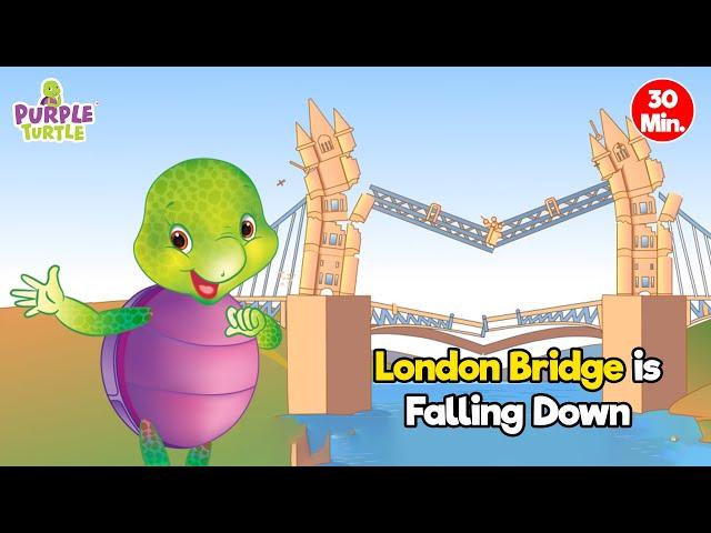 London Bridge is Falling Down | PurpleTurtle Nursery Rhymes & Kids Songs