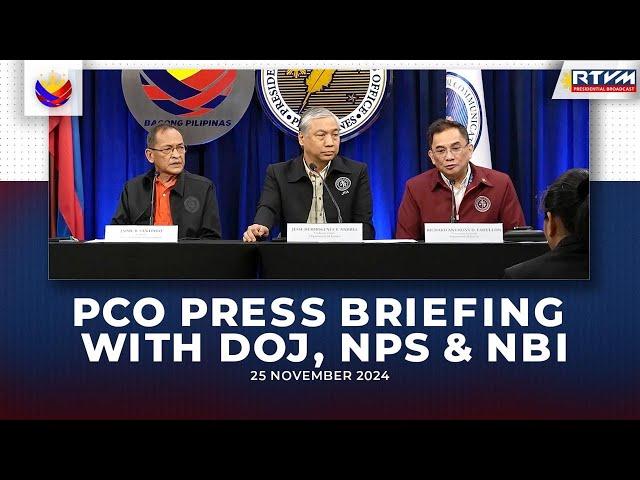 PCO Press Briefing with DOJ, NPS & NBI 11/25/2024