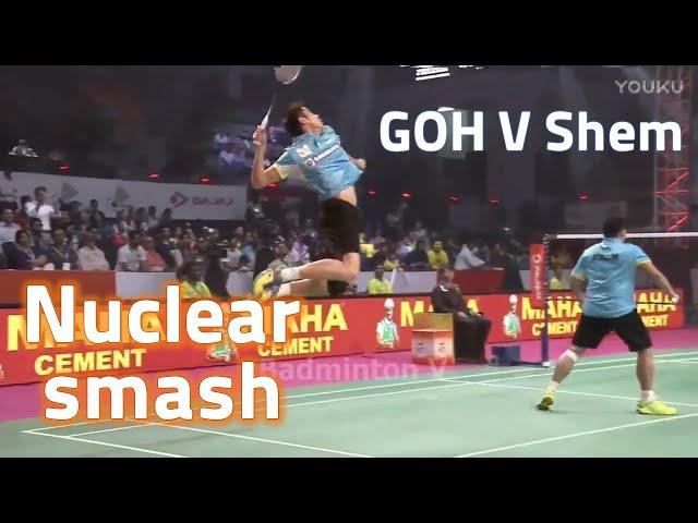 Malaysia's GOH V Shem with badminton nuclear bomb smashing-highlights