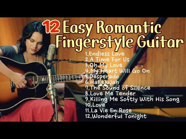 12 Easy Romantic Fingerstyle Guitar TutorialㅣAcoustic Guitar Cover MedleyㅣTabs& Chords