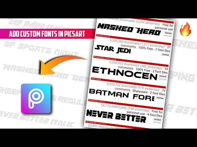 How to Add Custom Fonts in Picsart | How to Add Fonts in Picsart | Picsart Custom Fonts